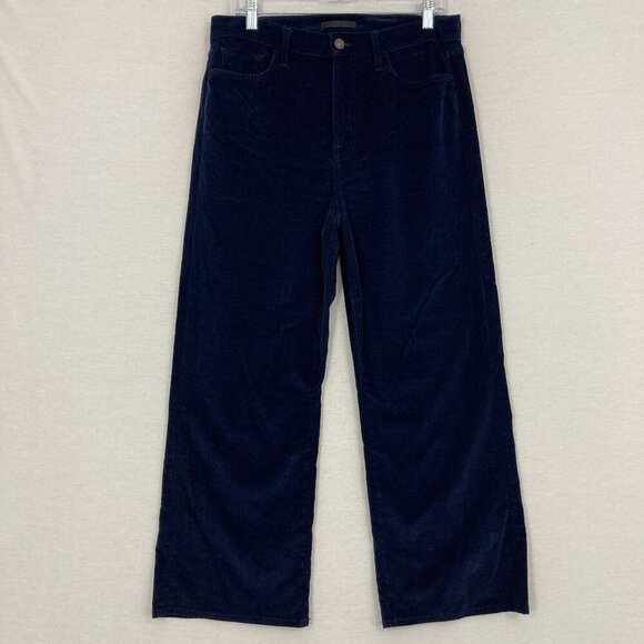 7 For All Mankind Navy Corduroy High Rise Straight Leg Ankle Pants size 31 - Picture 1 of 10